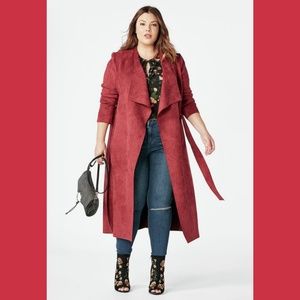 Faux Suede Trench coat